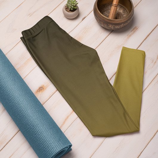 Herfsttrendkleur Sunny Olive Ombre Leggings