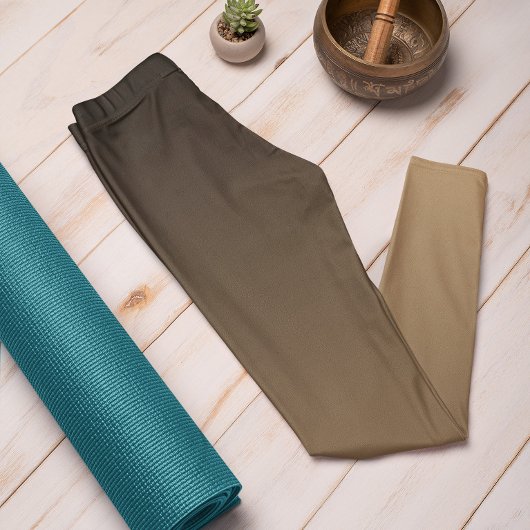 Herfsttrendkleur Warm Beige Ombre Leggings