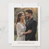 Herfsttrouwfoto Elegante Herfst Bloemen Kaart (Achterkant)