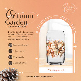 Herfsttuin bedrukte blikglazen blikvorm glas