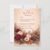 Herfsttuin Bloemige Bruiloft RSVP Kaartje (Voorkant)