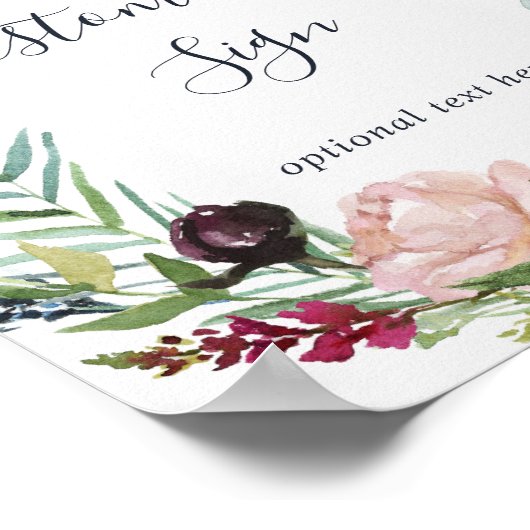 Herfsttuin Bordeaux krans aangepast tekst bordje Poster (Hoek)