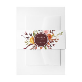 Herfsttuin Bourgondië Aquarel Bruiloft Uitnodigingen Wikkel