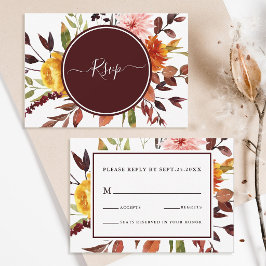 Herfsttuin Bourgondië Aquarel Trouw RSVP Kaartje