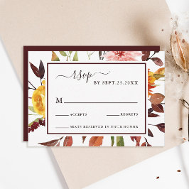 Herfsttuin Bourgondië Aquarel Trouw RSVP Kaartje