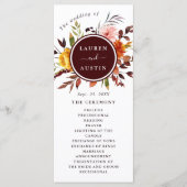 Herfsttuin Bourgondië Aquarel Trouwprogramma Programmakaart (Voorkant)