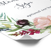 Herfsttuin Bourgondië krans Aangepast tekst bord Poster (Hoek)