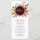 Herfsttuin Bourgondië Waterverf Bruiloft Menu (Voorkant)