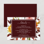 Herfsttuin Bourgondië Waterverf Trouwdetails Informatiekaartje (Voorkant / Achterkant)
