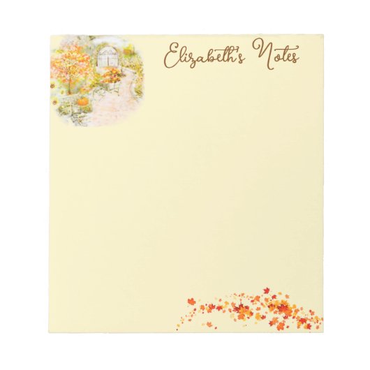 Herfsttuin gepersonaliseerd notitieblok (Voorkant)