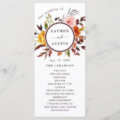 Herfsttuin Marsala Aquarel Bruiloft Programmakaart (Voorkant)