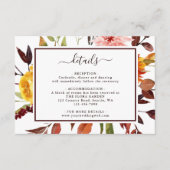 Herfsttuin Marsala Waterverf Trouwdetails Informatiekaartje (Voorkant)