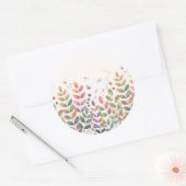 Herfsttuin met libellen bruiloft ronde sticker (Envelop)