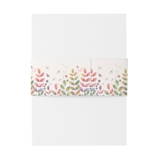 Herfsttuin met libellen bruiloft uitnodigingen wikkel (Achterkant Voorbeeld)