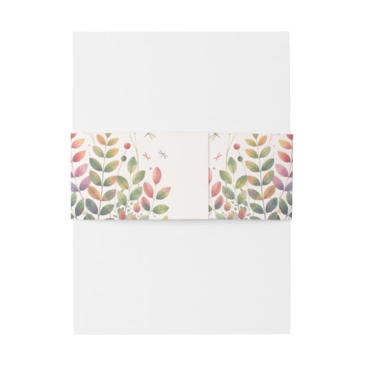 Herfsttuin met libellen bruiloft uitnodigingen wikkel (Achterkant Voorbeeld)