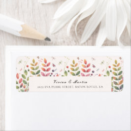 Herfsttuin met libellen trouwadres etiket