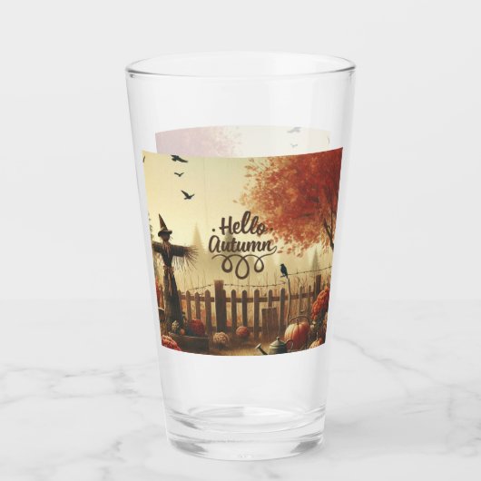 Herfsttuin & vogelverschrikker glas (Voorkant)