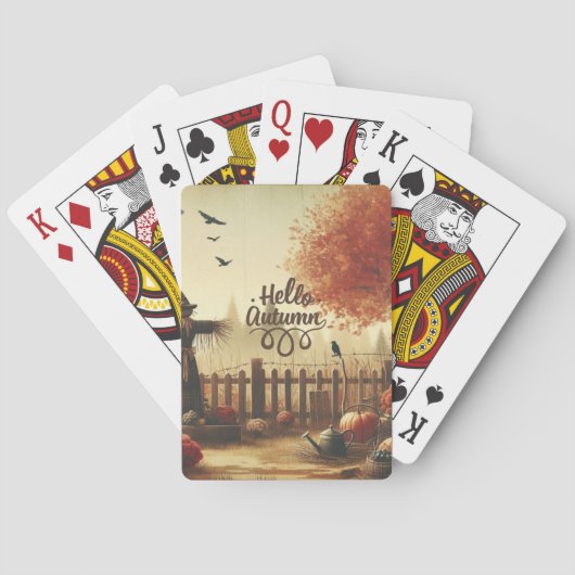 Herfsttuin & vogelverschrikker pokerkaarten (Achterkant)