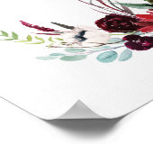 Herfsttuin | Welkom bord bruiloft Burgundy Poster (Hoek)