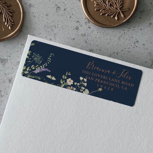 Herfsttuin Wilde Bloem Retouradreslabel Etiket