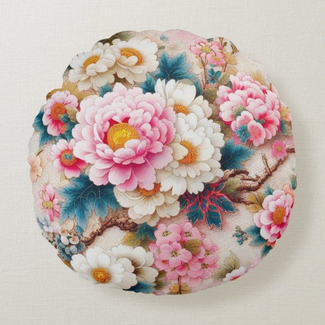 Herfsttuinen Rond Kussen (Voorkant)