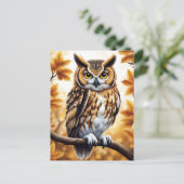 herfstuil briefkaart (Staand voorkant)