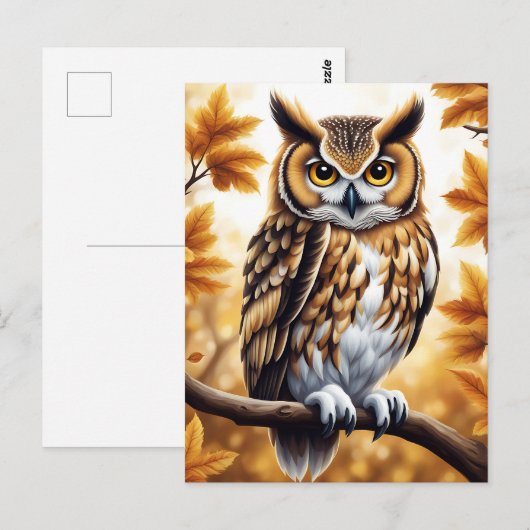herfstuil briefkaart (Voorkant / Achterkant)
