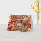 Herfstuil  herfst pinecone oranje bruin kaart (Gele Bloem)