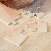 Herfstuil op boekenstapel met herfstbladeren legpuzzel (Zijkant)