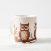 Herfstuilen en bloemenelegantie koffiemok (Voorkant links)