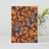 Herfstuilen op donkerrood (Staand voorkant)