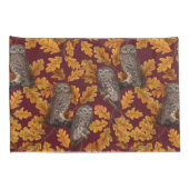 Herfstuilen op donkerrood kussensloop (Achterkant-Rechts)