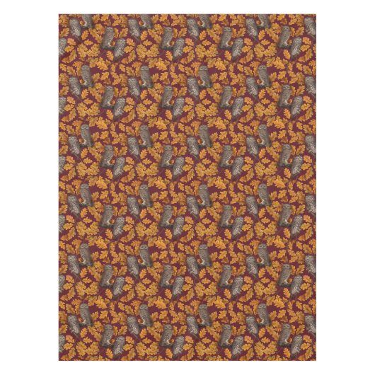 Herfstuilen op donkerrood tafelkleed (Voorkant)