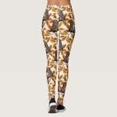 Herfstuilen op katoen wit leggings (Achterkant)