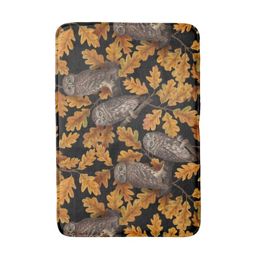 Herfstuilen op zwart badmat (Voorkant Verticaal)