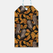 Herfstuilen op zwart cadeaulabel (Achterkant)