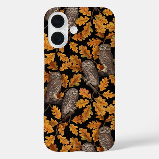 Herfstuilen op zwart Case-Mate iPhone case (Achterkant)