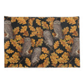 Herfstuilen op zwart kussensloop (Achterkant-Rechts)