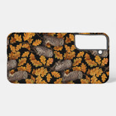 Herfstuilen op zwart samsung galaxy hoesje (Achterkant horizontaal)