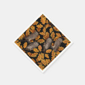 Herfstuilen op zwart servet (Hoek)