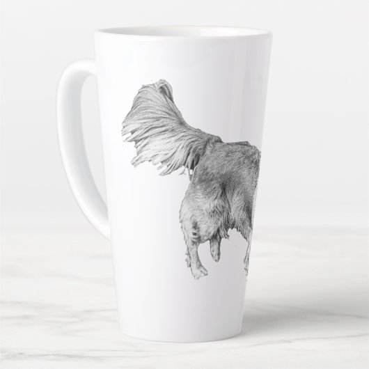 Herfstuitje met Red-Ball Pup Latte Mok (Linkerhoek)