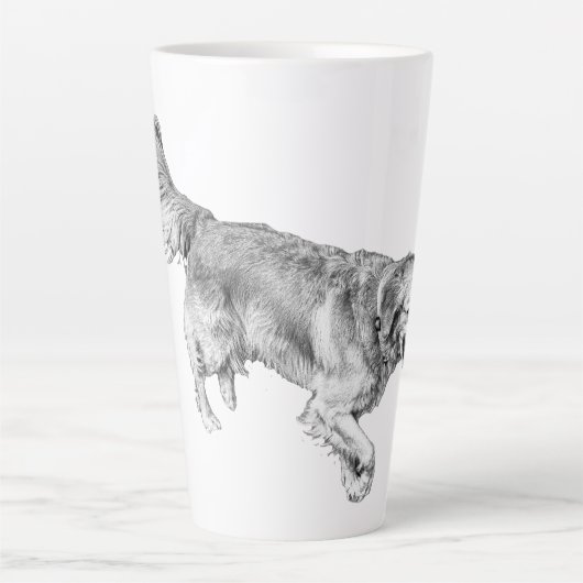 Herfstuitje met Red-Ball Pup Latte Mok (Voorkant)