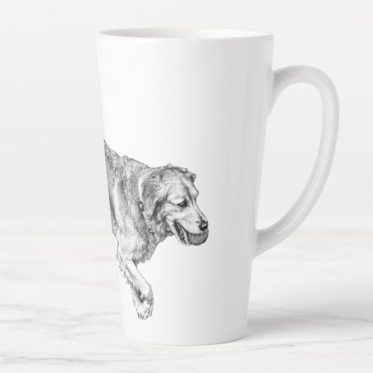 Herfstuitje met Red-Ball Pup Latte Mok (Rechts)