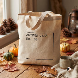 Herfstuitrusting moderne typografie zwart tote bag