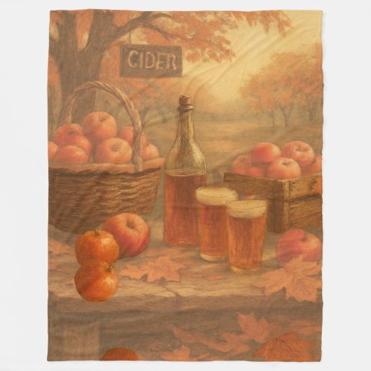 Herfstuitstorting - Rustige ciderproeverij Fleece Deken (Voorkant)