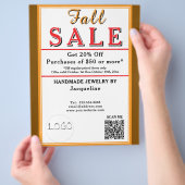 Herfstuitverkoop Oranje Bruin Wit Hart Flyer (Hand)