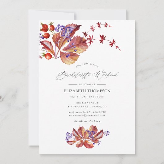 Herfstvakantie Bachelorette-weekend Kaart (Voorkant)