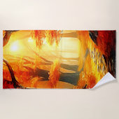 Herfstvakantie: Fiery Forest Path Strandlaken (Voorkant)