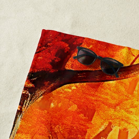 Herfstvakantie: Fiery Forest Path Strandlaken (In situ)