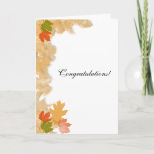 Herfstvakantie verlaat bruiloft gefeliciteerd kaart